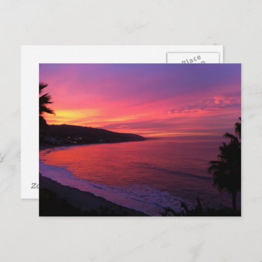 Beautiful Beach Sunrise Postcard Postkarte (Vorne/Hinten)