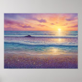 Beautiful Beach Waves and Shore Art Poster (Vorne)