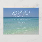 Beautiful Beach Wedding Summer Coastal RSVP Postkarte (Vorderseite)
