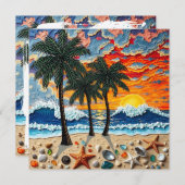 Beautiful Beachy Happy | Saying Hi Feiertagskarte (Vorne/Hinten)