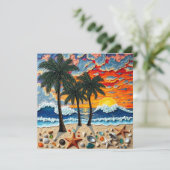 Beautiful Beachy Happy | Saying Hi Feiertagskarte (Stehend Vorderseite)