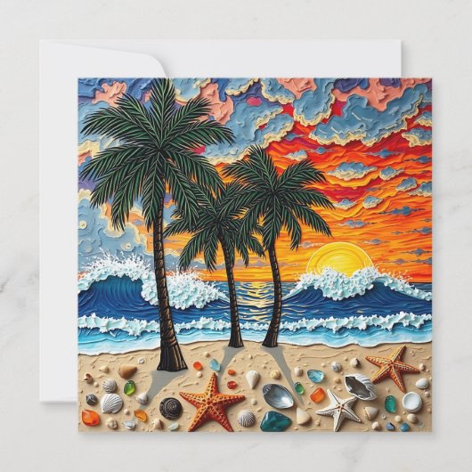 Beautiful Beachy Happy | Saying Hi Feiertagskarte (Vorderseite)