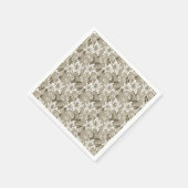 Beautiful beige flower pattern serviette (Ecke)