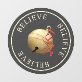 Beautiful BELIEVE mit Jingle Bell Weihnachten Fensteraufkleber (Blatt)