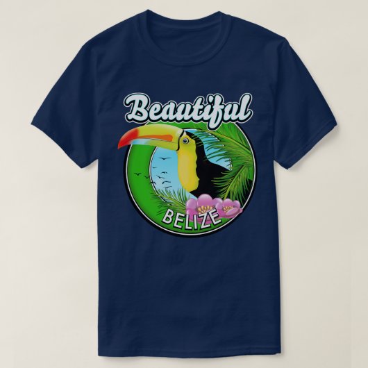 Beautiful Belize Retro Toucan T-Shirt (Design vorne)