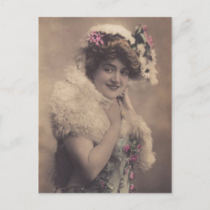 Beautiful Belle Epoque Star Frau Vintage Postkarte