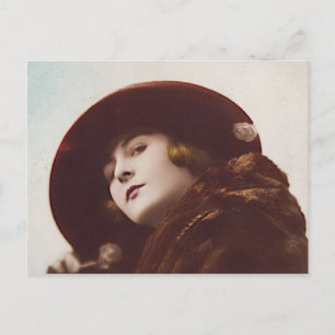 Beautiful Belle Epoque Woman Antique Glamour Postc Postkarte