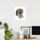 Beautiful Bengal Tiger Face & Teeth Photo Poster (Heimbüro)