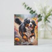 Beautiful Bernese Mountain Dog Postkarte (Stehend Vorderseite)