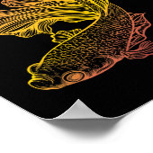 Beautiful Betta Fish Fighting Siamese Halfmoon Gif Poster (Ecke)