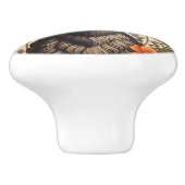 Beautiful Bighorn Sheep William Morris Inspired Keramikknauf (Seitenansicht)