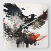 Beautiful bird flying in the sky quadratische wanduhr (Vorderseite)