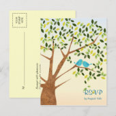 Beautiful Bird Tree Reply Card Einladungspostkarte (Vorne/Hinten)
