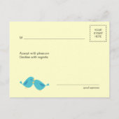 Beautiful Bird Tree Reply Card Einladungspostkarte (Rückseite)