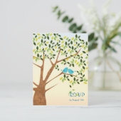 Beautiful Bird Tree Reply Card Einladungspostkarte (Stehend Vorderseite)