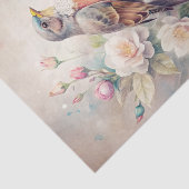 Beautiful Bird with Flowers in Pastel Shades Seidenpapier (Ausschnitt)