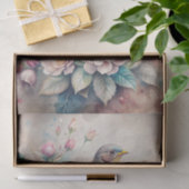 Beautiful Bird with Flowers in Pastel Shades Seidenpapier (Geschenk)