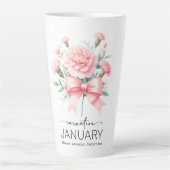 Beautiful Birth Mont Flower/January/Carnation Milchtasse (Vorderseite)