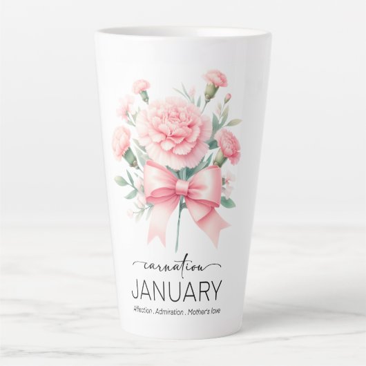 Beautiful Birth Mont Flower/January/Carnation Milchtasse (Vorderseite)