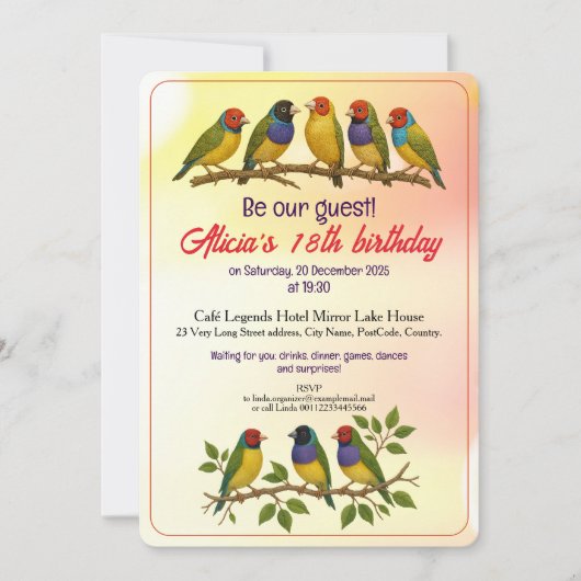 Beautiful birthday invitation einladung (Vorderseite)