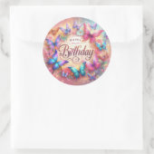 Beautiful Birthday Sticker Butterfly Design (Tasche)