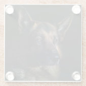 Beautiful Black and Tan German Shepherd Glasuntersetzer (Rückseite)