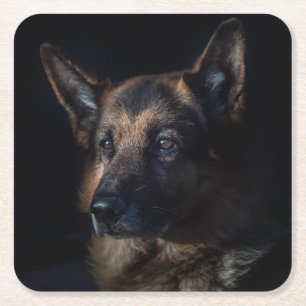 Beautiful Black and Tan German Shepherd Rechteckiger Pappuntersetzer