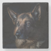 Beautiful Black and Tan German Shepherd Steinuntersetzer (Vorderseite)