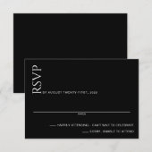 Beautiful Black and White Wedding RSVP Karte (Vorne/Hinten)