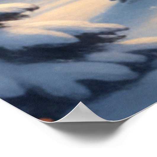 Beautiful Black Cat Sitting In The Clouds Poster (Ecke)