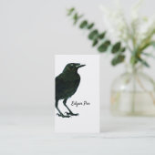 Beautiful Black Crow Corvid Bird Visitenkarte (Stehend Vorderseite)