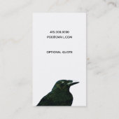 Beautiful Black Crow Corvid Bird Visitenkarte (Rückseite)
