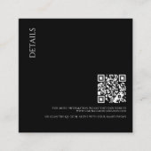 Beautiful Black Details with QR Code Wedding Begleitkarte (Vorderseite)