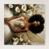 Beautiful Black Fairy Among Calla Lillies Puzzle (Horizontal)