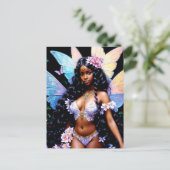 Beautiful Black Fairy Girl Postkarte (Stehend Vorderseite)