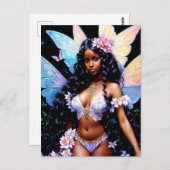 Beautiful Black Fairy Girl Postkarte (Vorne/Hinten)