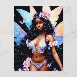 Beautiful Black Fairy Girl Postkarte
