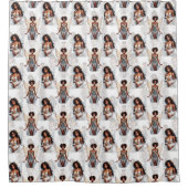 Beautiful Black Girl Angels Pattern Design  Duschvorhang (Vorderseite)
