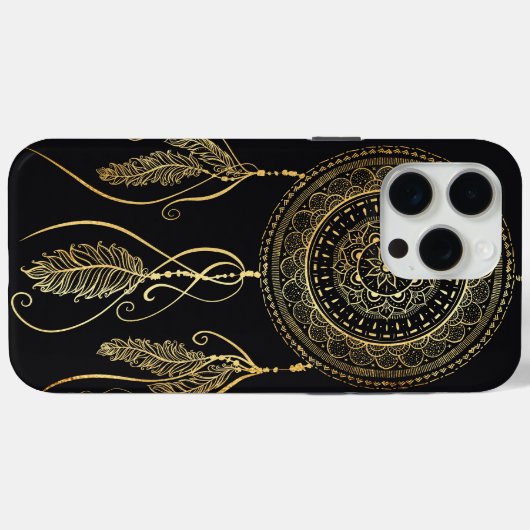 Beautiful Black Gold Traum Catcher Mandala Case-Mate iPhone Hülle (Rückseite (Horizontal))