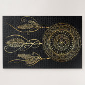 Beautiful Black Gold Traum Catcher Mandala Puzzle (Horizontal)