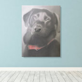"Beautiful Black Labrador" Holzkohle Zeichnend Leinwanddruck (Insitu (Holzboden))