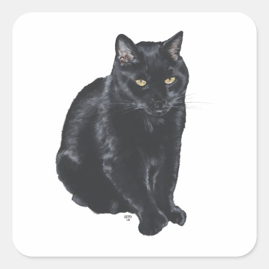 Beautiful Black Quadratischer Aufkleber (Vorderseite)