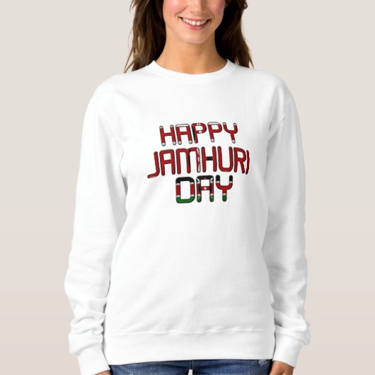 Beautiful Black Red Green Lässig Kenya Jamhuri Day Sweatshirt (Vorderseite)