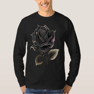 Beautiful Black Rose Flower T-Shirt