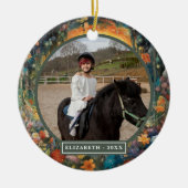Beautiful Black Unicorn Custom Foto Keramik Ornament (Vorne)