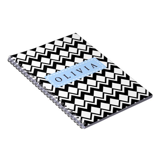 Beautiful Black & White Patterns Custom Name Notizblock (Rechte Seite)