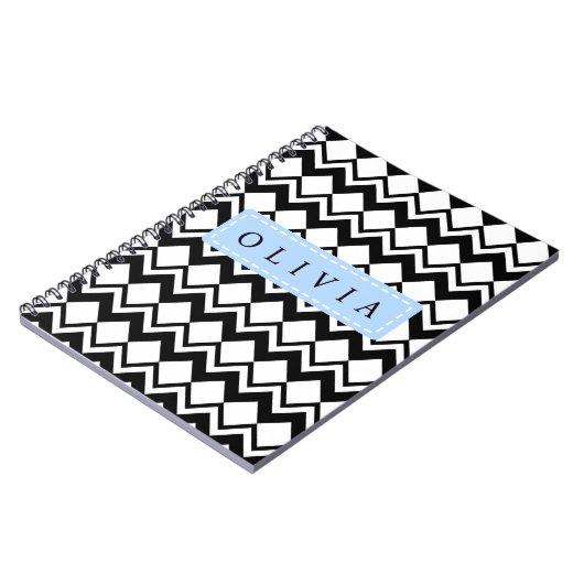 Beautiful Black & White Patterns Custom Name Notizblock (Linke Seite)