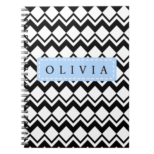 Beautiful Black & White Patterns Custom Name Notizblock (Vorderseite)