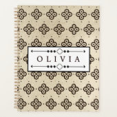 Beautiful Black & White Patterns Custom Name  Planer (Vorderseite)