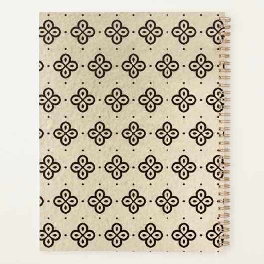 Beautiful Black & White Patterns Custom Name  Planer (Rückseite)